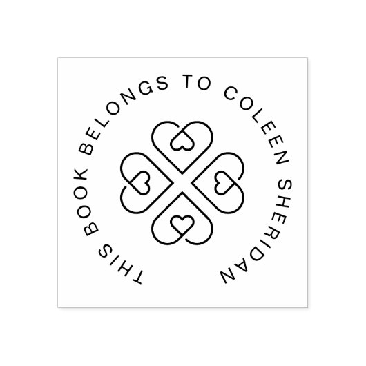 Lucky Clover Hearts Custom uit het bibliotheekboek Rubberstempel (Afrduk)