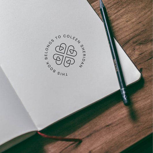 Lucky Clover Hearts Custom uit het bibliotheekboek Rubberstempel