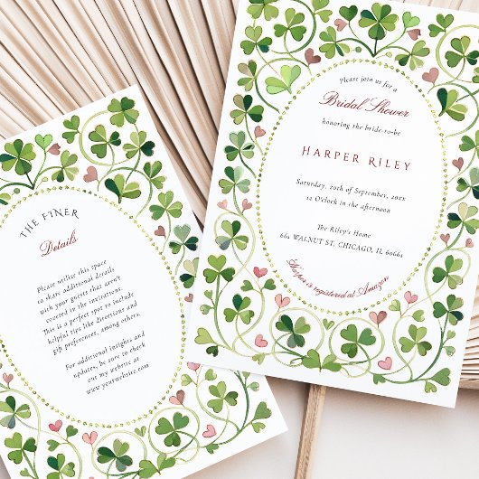 Lucky Clover & Hearts Vrijgezellenfeest Kaart