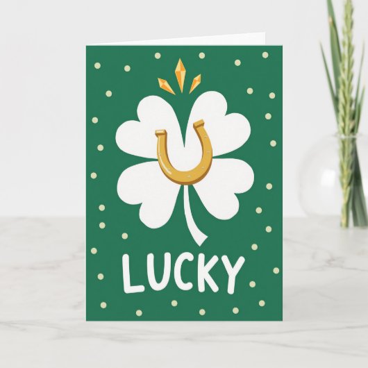 Lucky Clover Hoefijzer Kaart (Voorkant)