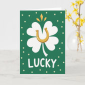 Lucky Clover Hoefijzer Kaart (Gele Bloem)