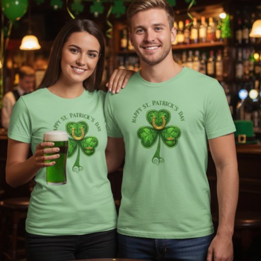 Lucky Clover Hoefijzer T-shirt – St. Patrick's Day