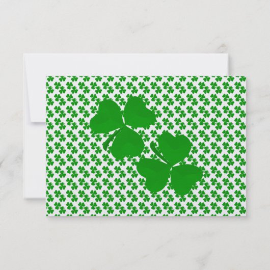 Lucky Clover Ierse bruiloft RSVP Kaartje (Achterkant)