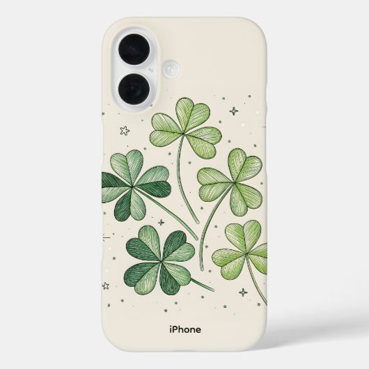 Lucky Clover iPhone 16 Hoesje (Achterkant)