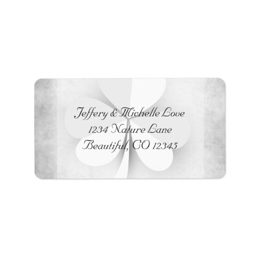 Lucky Clover Irish Grey and White Address Etiket (Voorkant)