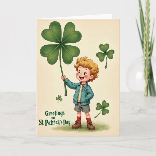 Lucky Clover Jongenskaart Kaart (Voorkant)