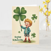 Lucky Clover Jongenskaart Kaart (Gele Bloem)