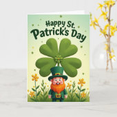 Lucky Clover Kabouter Kaart (Gele Bloem)