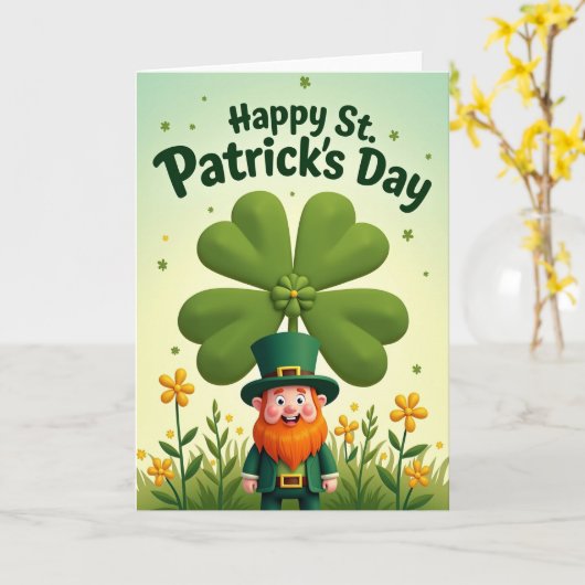 Lucky Clover Kabouter Kaart (Gele Bloem)