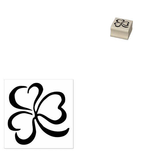 Lucky Clover Leaf Mini Stamp Rubberstempel (Gestempeld)