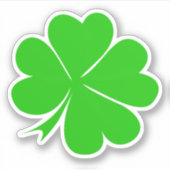 Lucky Clover Leaf & Shamrock / Ierse St. Patrick Sticker (Voorkant)
