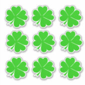 Lucky Clover Leaf & Shamrock / Ierse St. Patrick Sticker (Voorkant)