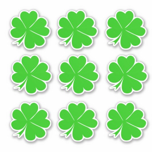 Lucky Clover Leaf & Shamrock / Ierse St. Patrick Sticker (Voorkant)