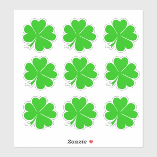 Lucky Clover Leaf & Shamrock / Ierse St. Patrick Sticker (Vel)