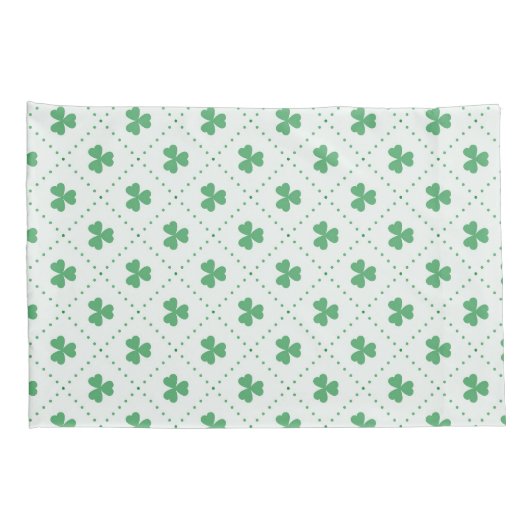 Lucky Clover Leaves Pattern Standard Size Kussensloop (Achterkant-Rechts)