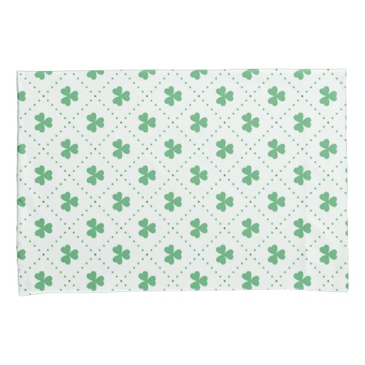 Lucky Clover Leaves Pattern Standard Size Kussensloop (Voorkant-Rechts)