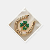 Lucky Clover met Goud Hoefijzer Servet (Hoek)