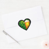 Lucky Clover-ontwerp voor St. Patrick's Day Klassi Hart Sticker (Envelop)