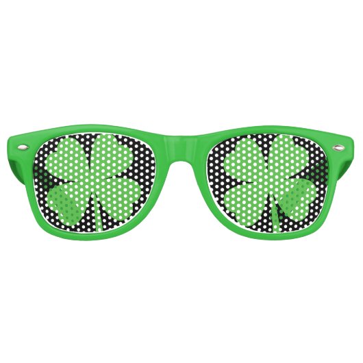 Lucky Clover Party Shades Retro Zonnebril (Voorkant)