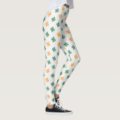 Lucky Clover Pattern Green Oranje St Patrick's Day Leggings (Rechts)