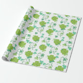 Lucky Clover Pattern - Green Shamrock Design Cadeaupapier (Uitgerold)