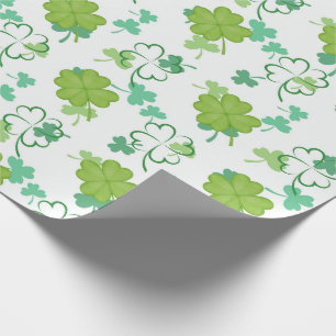 Lucky Clover Pattern - Green Shamrock Design Cadeaupapier