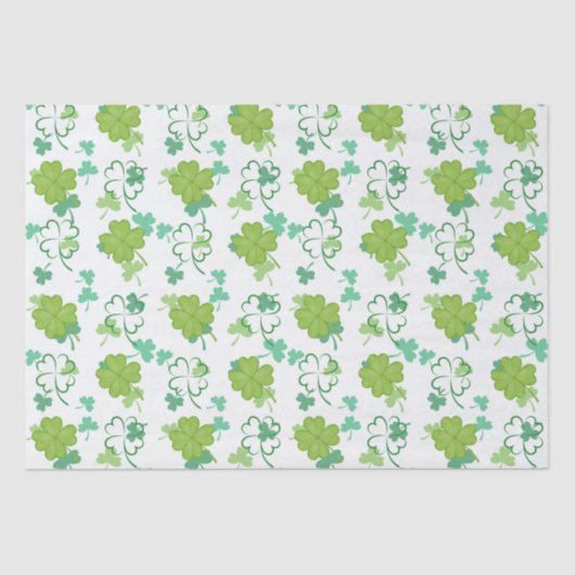 Lucky Clover Pattern - Groene Shamrock Tissuepapier (Voorkant)