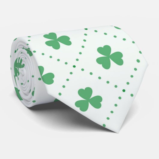 Lucky Clover Pattern Stropdas voor werk of eveneme (Opgerold)