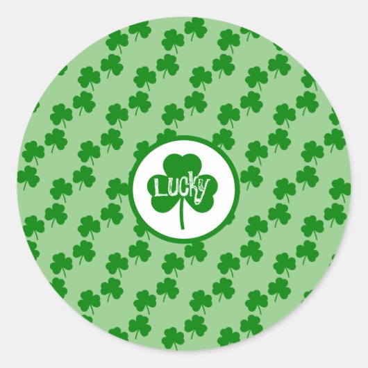 Lucky clover Saint Patrick's Classic Round Stick Ronde Sticker (Voorkant)