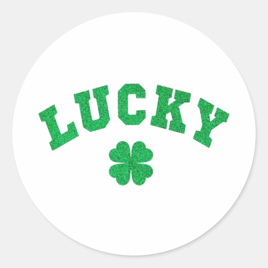 Lucky Clover Saint Patricks Day Ronde Sticker (Voorkant)
