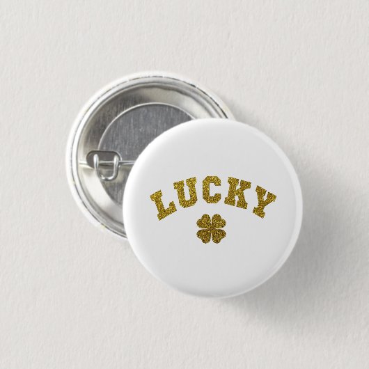 Lucky Clover Saint Patricks Ronde Button 3,2 Cm (Voorkant /achterkant)