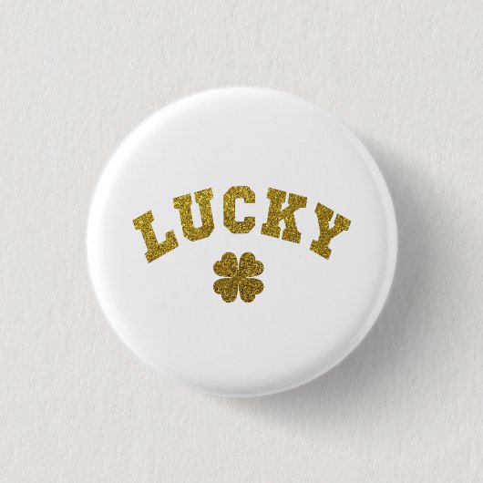 Lucky Clover Saint Patricks Ronde Button 3,2 Cm (Voorkant)