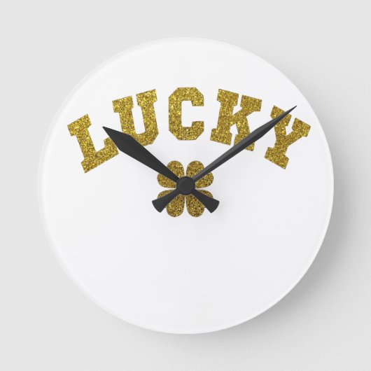Lucky Clover Saint Patricks Ronde Klok (Voorkant)