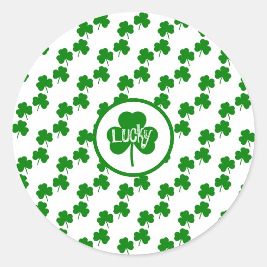 Lucky clover Saint Patrick's Ronde Sticker (Voorkant)