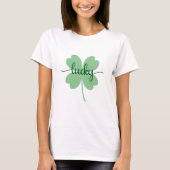 Lucky Clover Script St. Patrick's Day T-shirt (Voorkant)