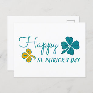 Lucky Clover Shamrock Drawing St. Patrick's Day Feestdagenkaart