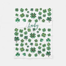 Lucky Clover Shamrock Fleece Deken