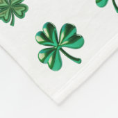 Lucky Clover Shamrock Fleece Deken (Hoek)