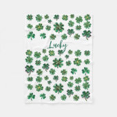 Lucky Clover Shamrock Fleece Deken (Voorkant)