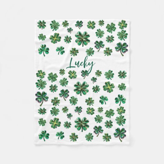 Lucky Clover Shamrock Fleece Deken (Voorkant)