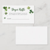 Lucky Clover Shamrock Irish Diaper Raffle Ticket Informatiekaartje (Voorkant / Achterkant)