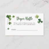 Lucky Clover Shamrock Irish Diaper Raffle Ticket Informatiekaartje (Voorkant)
