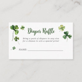 Lucky Clover Shamrock Irish Diaper Raffle Ticket Informatiekaartje