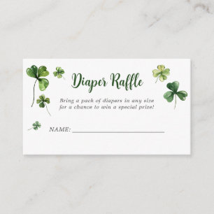 Lucky Clover Shamrock Irish Diaper Raffle Ticket Informatiekaartje