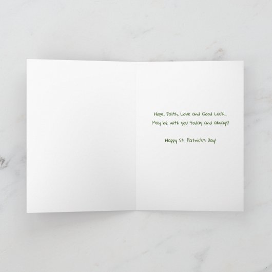 Lucky clover Shamrock irish St. Patrick's Day Card Kaart (Binnen)