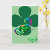 Lucky clover Shamrock irish St. Patrick's Day Card Kaart (Gele Bloem)