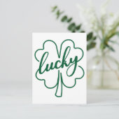 Lucky Clover Shamrock Leaf St. Patrick's Day Gift Briefkaart (Staand voorkant)