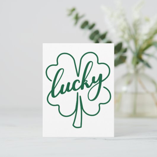 Lucky Clover Shamrock Leaf St. Patrick's Day Gift Briefkaart (Staand voorkant)