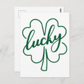 Lucky Clover Shamrock Leaf St. Patrick's Day Gift Briefkaart (Voorkant / Achterkant)