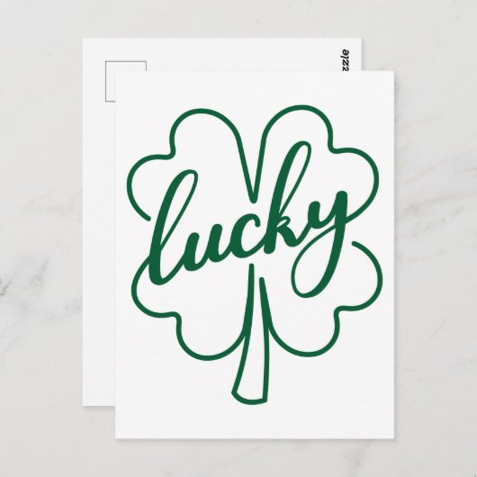 Lucky Clover Shamrock Leaf St. Patrick's Day Gift Briefkaart (Voorkant / Achterkant)